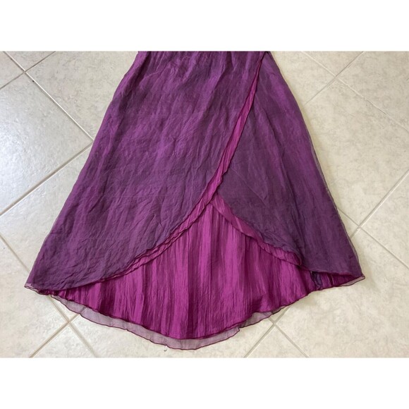 JASMINE Hand-loomed 100% Silk crinkle cocktail wedding, formal dress sz. Medium - Picture 6 of 14